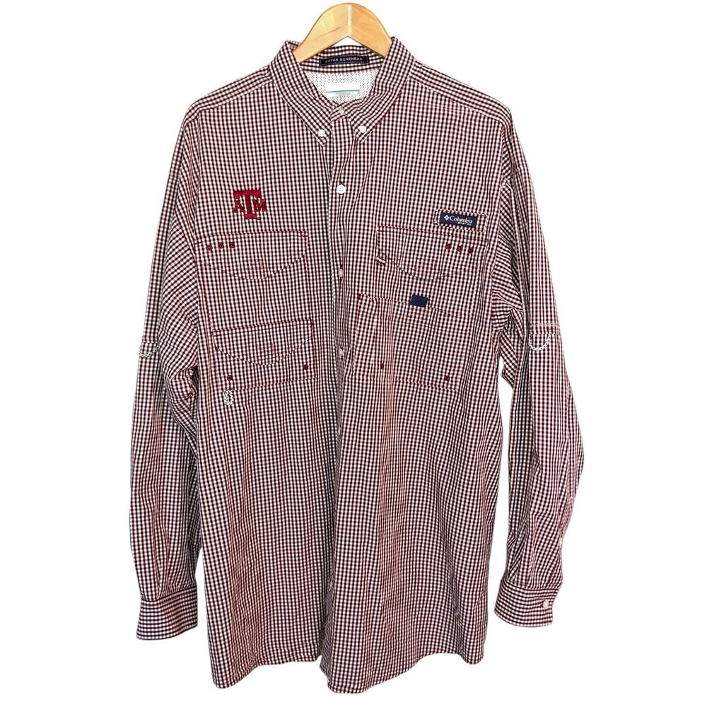 Columbia Texas A&M Aggies Super Bonehead PFG Maroon White Long Sleeve Shirt XL